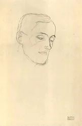 Estudio de la cabeza en perfil de tres cuartos